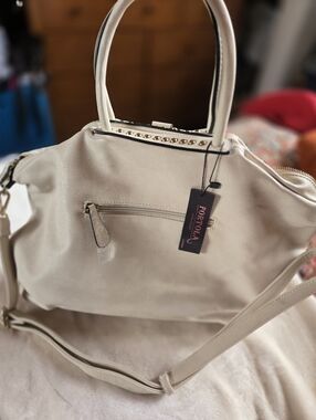 Portofino Cream Tote Bag with Top Handles
